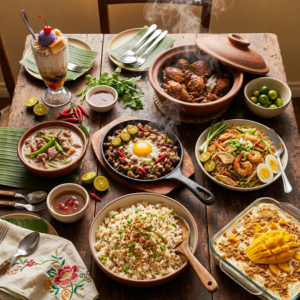Filipino feast spread at Mommy G's Kitchenette