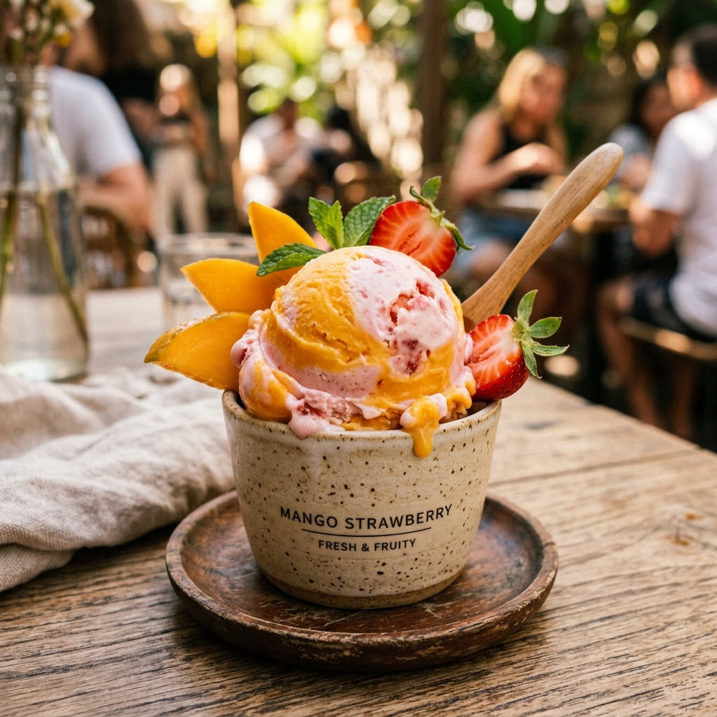 Mango Strawberry Ice Cream